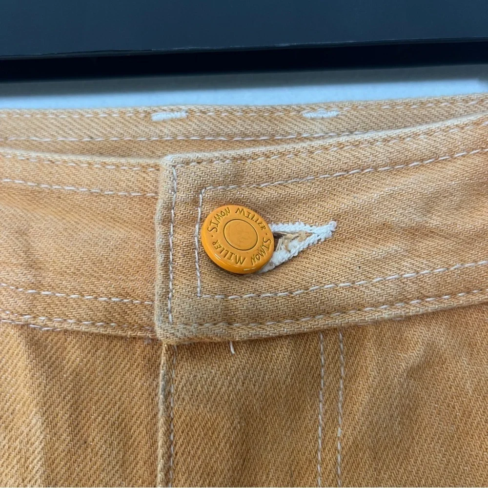 Simon Miller Wide Leg High Rise Denim Jeans Size 29 Gold Orange 100% Cotto - Picture 7 of 15